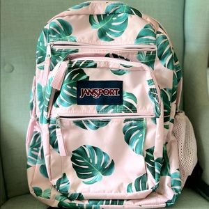 Like New Jansport Big Student Backpack Pink Monstera